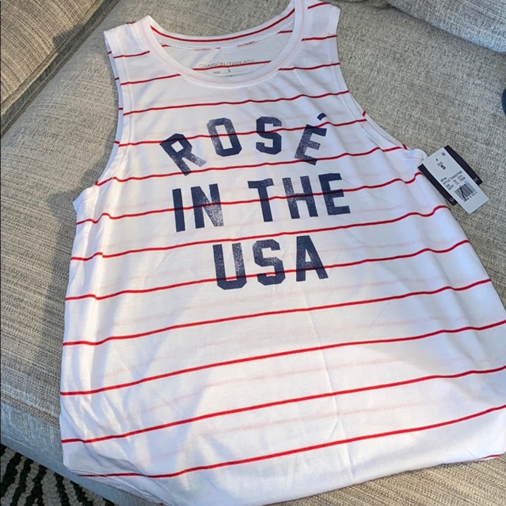 Women's Striped Tank Top - White and Red